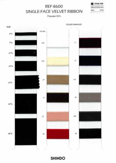 Nastro in velluto monofacciale