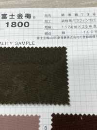 1800 Fujikinbai Cotton Thick Twill No. 79 Lavorazione Speciale Della Paraffina[Tessile / Tessuto] Prugna D