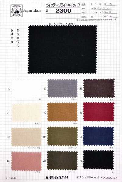 2300 Fujikinbai Canvas di cotone n. 11 Vintage Light Canvas