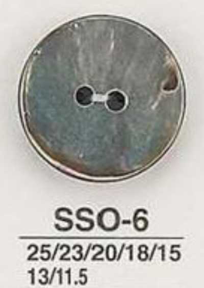 SSO6 Bottone lucido a 2 fori in conchiglia naturale