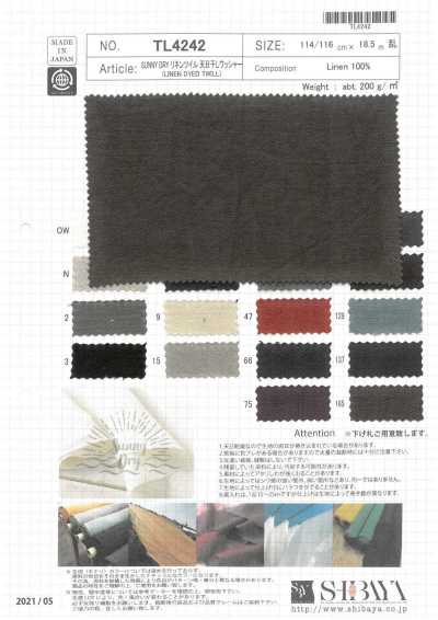 TL4242 SUNNY DRY Twill di lino con finitura lavata effetto asciugato al sole