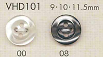 VHD101 DAIYA BUTTONS Serie HYPER DURABLE resistente agli urti, con bordo, bottone in poliestere effetto madreperla a 4 fori