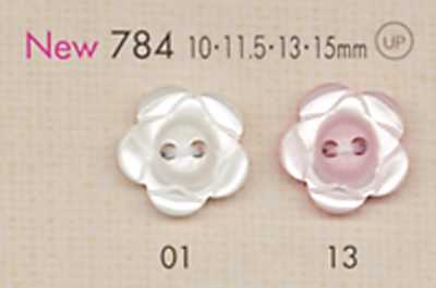 784 DAIYA BUTTONS Bottone in poliestere a due fori a forma di fiore