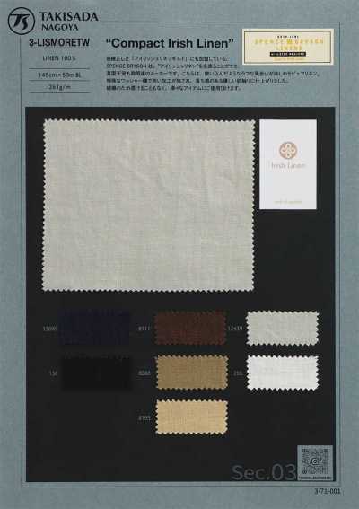 3-LISMORETW SPENCE BRYSON Lino irlandese lavato Lino irlandese Lino irlandese con finitura lavata Twill di lino