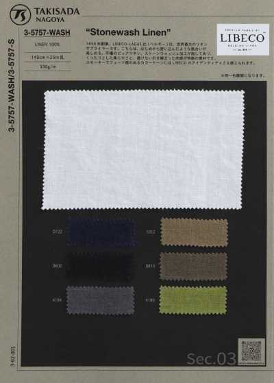 3-5757-WASH Lino belga tropicale stonewash Libeco (Libeco) lino belga tropicale morbido stonewash