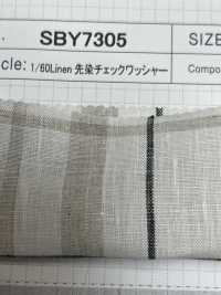 SBY7305 Rondella A Quadri Tinta In Filo Di Lino 1/60[Tessile / Tessuto] SHIBAYA Sottofoto