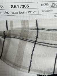 SBY7305 Rondella A Quadri Tinta In Filo Di Lino 1/60[Tessile / Tessuto] SHIBAYA Sottofoto