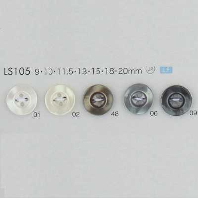 LS105 Bottone in resina poliestere con bordino, 4 fori