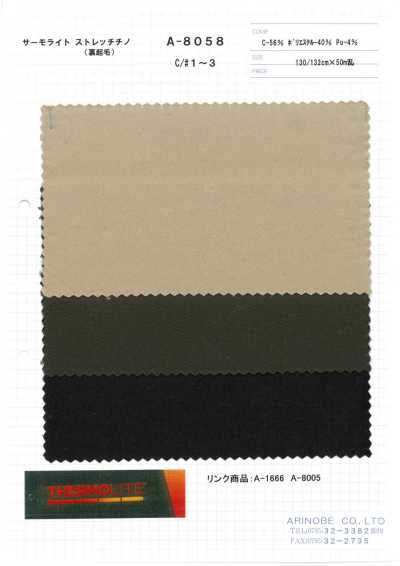 A-8058 Thermolite Chino elasticizzato (rovescio garzato)