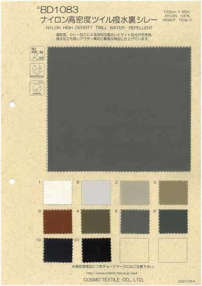 BD1083 Twill in nylon ad alta densità, idrorepellente, finitura ciré sul retro