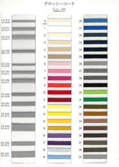 CK530 Cordino lucido rotondo a 8 capi, sottile (3 mm)