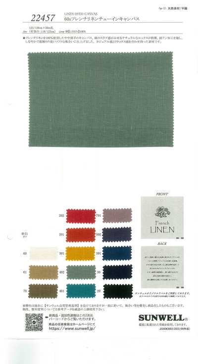 22457 Tela canvas di lino francese 60s consistente
