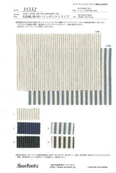35332 Tinto in filo Cotone/lino 16s a righe a spina di pesce