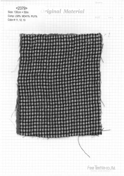 2379 Arricciatura a quadri in lino e modal