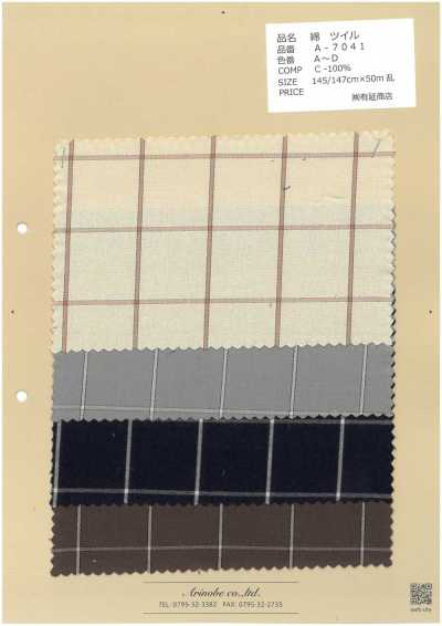 A-7041 Quadri in twill di cotone