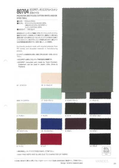 80704 ECOPET® Poliestere e Cotone Twill 23s