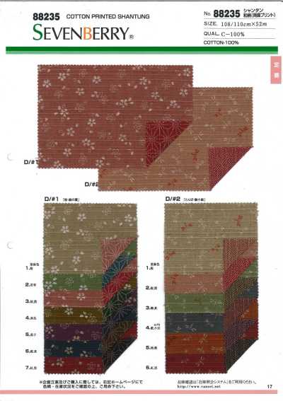88235 SEVENBERRY® Shantung motivo giapponese (stampa bifacciale)