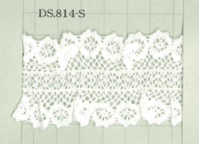 DS814-S Merletto elasticizzato con volant 40 mm