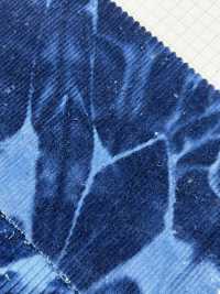 DCL758-ID 16W Pantalone Corduroy Decore Indigo (Mura Bleach)[Tessile / Tessuto] Kumoi Beauty (Chubu Velveteen Velluto A Coste) Sottofoto