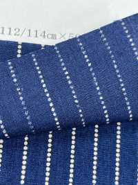 PMM2280-dotstripe Chambray Discharge Print Dot Stripe[Tessile / Tessuto] Tessuto Yoshiwa Sottofoto