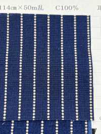 PMM2280-dotstripe Chambray Discharge Print Dot Stripe[Tessile / Tessuto] Tessuto Yoshiwa Sottofoto
