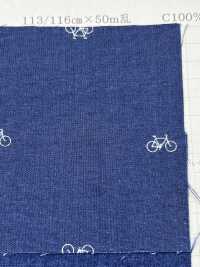 P2280-bicycle1 Bicicletta Con Stampa A Scarica Di Chambray 1[Tessile / Tessuto] Tessuto Yoshiwa Sottofoto