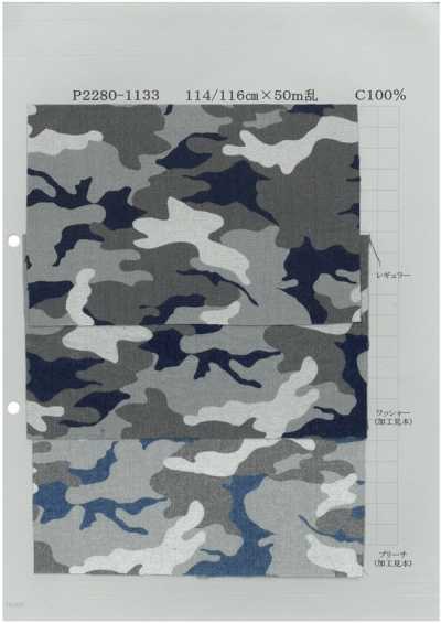 P2280-1133-woodland Chambray Stampa a scarico Woodland 5 Oz