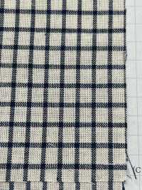 L1334 Quadri Indaco Di Lino[Tessile / Tessuto] Tessuto Yoshiwa Sottofoto