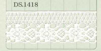 DS1418 Merletto di cotone, larghezza: 25 mm