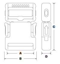 LB-S Fibbia YKK LB- Tipo Di Rilascio Laterale Con Filettatura 20 Mm ~ 50 Mm[Fibbie E Anello] YKK Foto secondaria