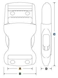 LB-R Fibbia YKK LB-R Tipo Di Rilascio Laterale[Fibbie E Anello] YKK Foto secondaria