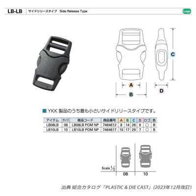 LB-LB Fibbia YKK LB-LB tipo a sgancio laterale