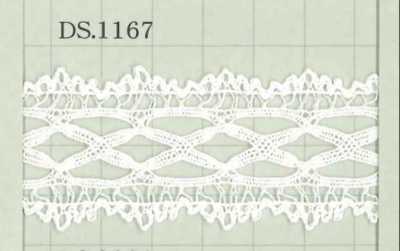 DS1167 Merletto di cotone Larghezza: 33 mm