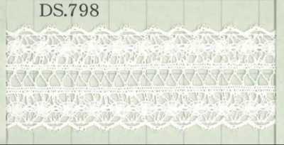 DS798 Merletto di cotone, larghezza: 23 mm