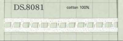 DS8081 Merletto in cotone Larghezza: 8 mm