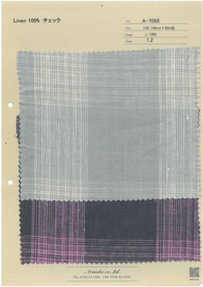 A-7068 Lino 100% a quadri