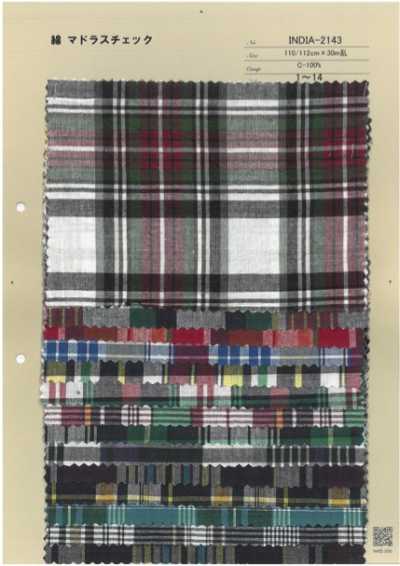 INDIA-2143 Madras a quadri in cotone