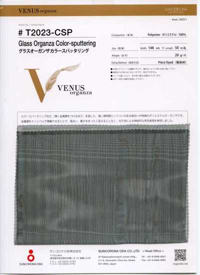T2023-CSP Organza di vetro con spruzzatura di colore