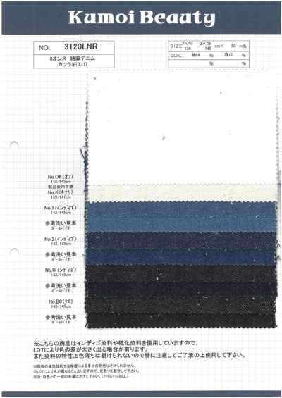 3120LNR Drill denim cotone-lino 8 oz (3/1)