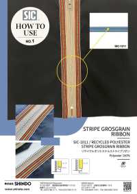 SIC-1011 Nastro Grosgrain A Righe In Poliestere Riciclato[Cavo A Nastro] SHINDO(SIC) Sottofoto