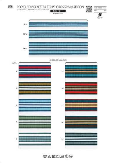 SIC-1011 Nastro grosgrain a righe in poliestere riciclato