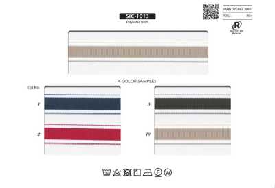 SIC-1013 Nastro gros-grain a righe in poliestere riciclato