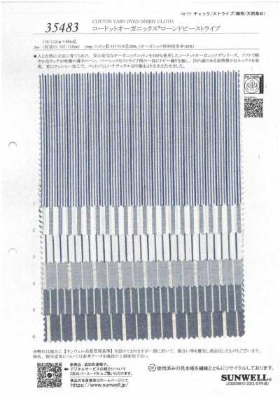 35483 Cordot Organics® Batista a righe dobby