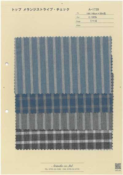 A-1739 Top melange righe/quadri