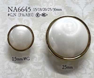 NA6645 Bottone con gambo ad anello rettangolare a mezzo anello in resina di nylon/resina ABS