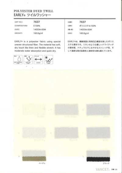 7637 EARLY® Finitura twill lavata