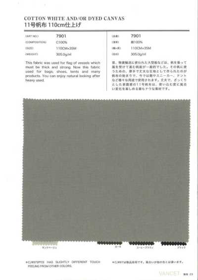 7901 Tela canvas n. 11, larghezza finita 110 cm