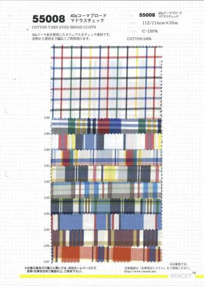 55008 Madras a quadri in popeline pettinato 40s