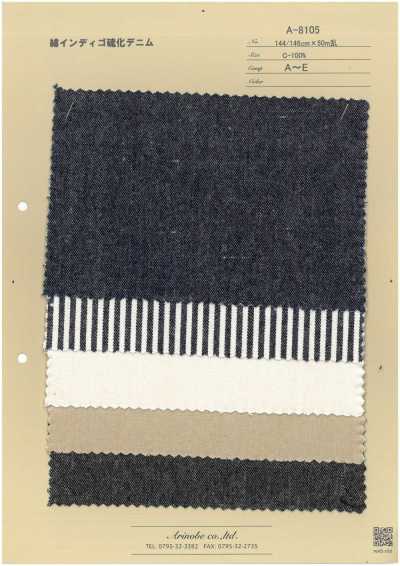 A-8105 Denim di cotone tinto indaco con zolfo