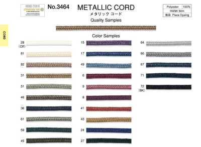 3464 Cordino metallico (circa 4 mm)